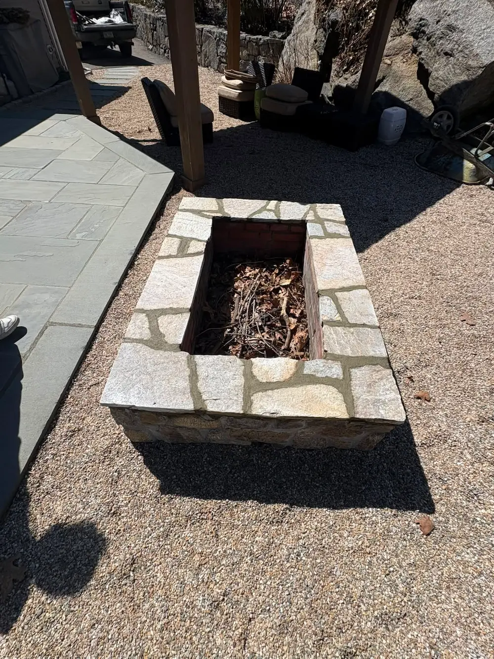 Custom Backyard Fire Pit & Outdoor Living Space