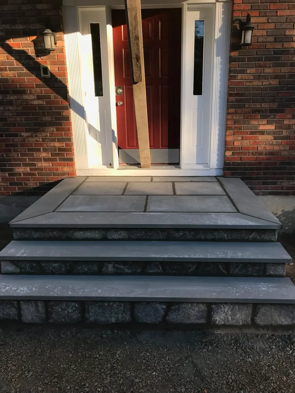 Elegant Stone Front Entrance & Steps