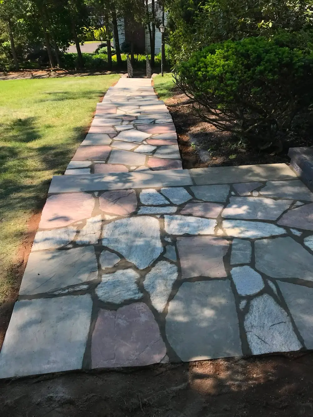 Custom Natural Stone Walkway Installation